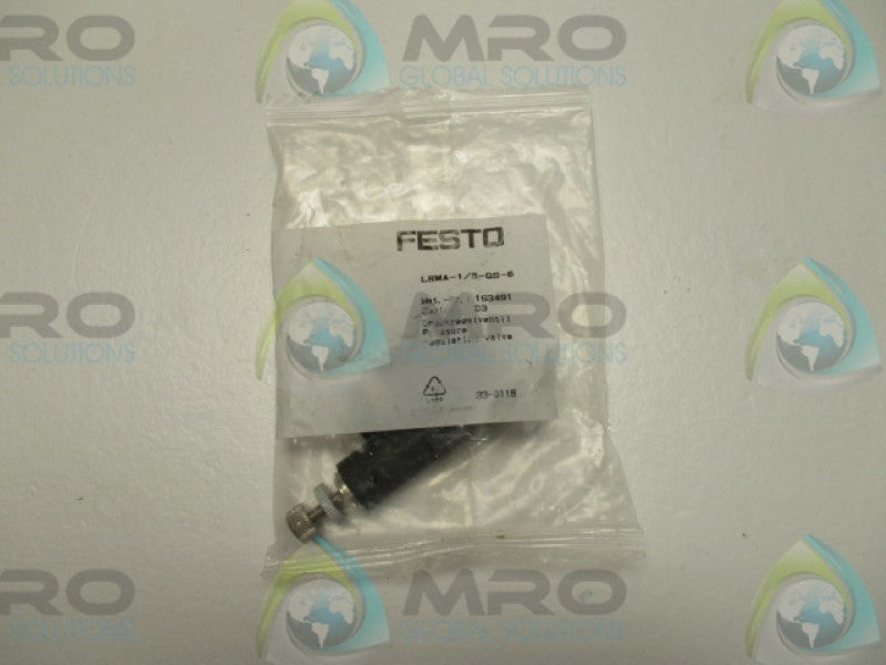 FESTO LRMA-1/8-QS-6 PRESSURE REGULATING VALVE * NEW IN FACTORY BAG *