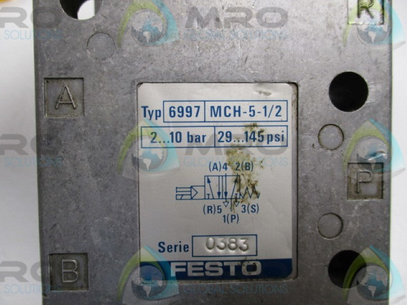 FESTO MCH-5-1/2 SOLENOID VALVE (REPAIRED)  UNMP