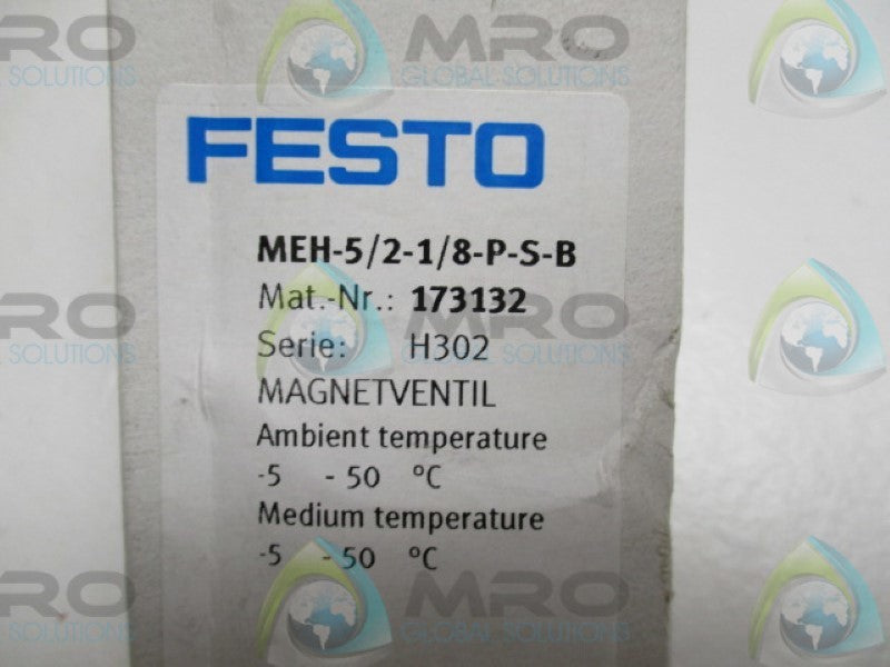 FESTO MEH-5/2-1/8-P-S-B SOLENOID VALVE  NSMP