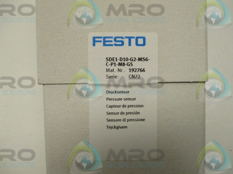 FESTO SDE1-DI0-G2-MS6-C-P1-M8-G5 192766 PRESSURE SENSOR  NSFS