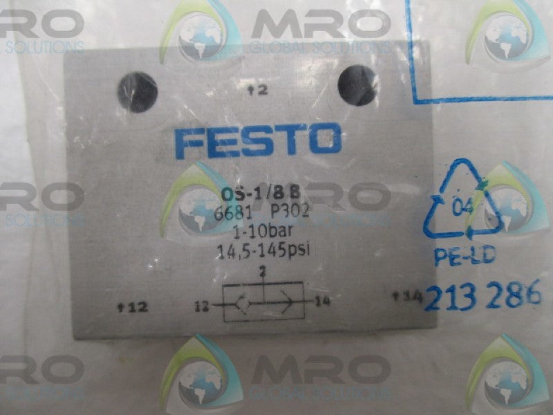 FESTO OS-1/8-B GATE VALVE 1/8" * NEW IN FACTORY BAG *