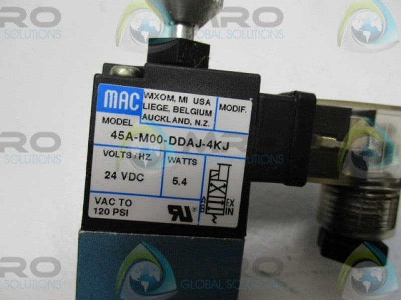 MAC 45A-M00-DDAJ-4KJ SOLENOID VALVE 24VDC UNMP