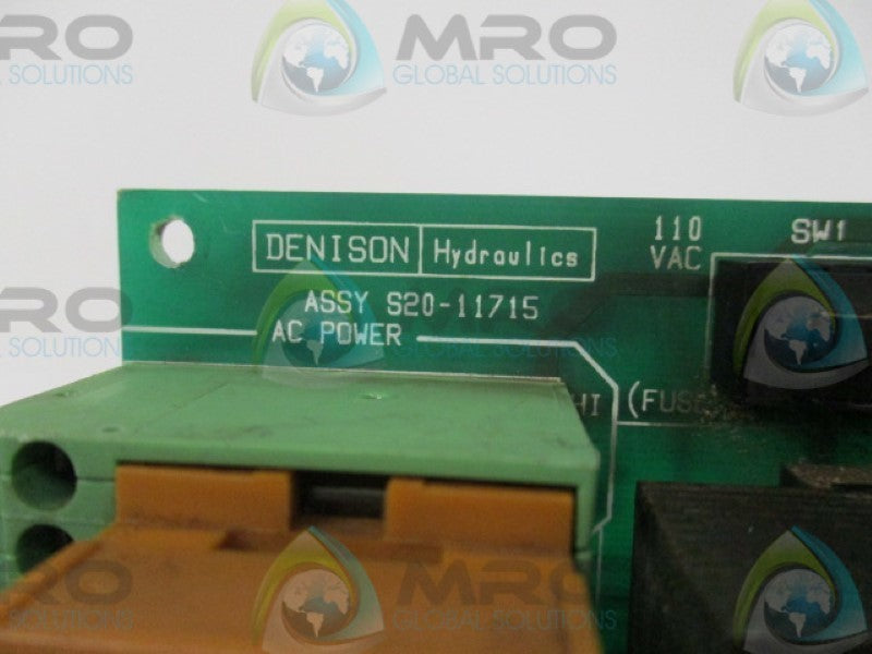DESION HYDRAULICS S20-11715 POWER SUPPLY BOARD *USED *