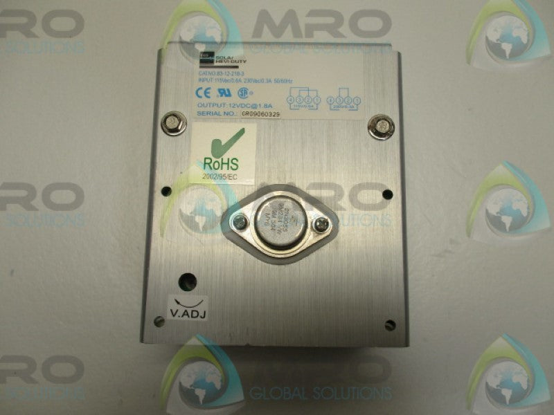 EGS SOLA 83-12-218-3 LINEAR POWER SUPPLY 12VDC 1.8A  UNMP