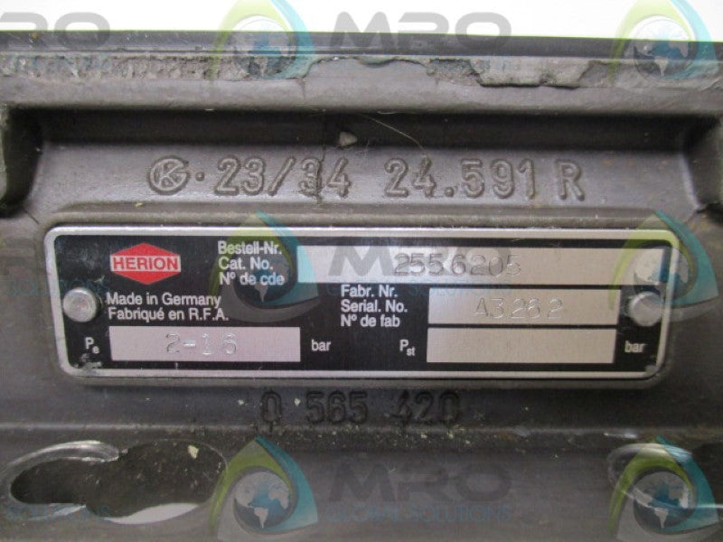 HERION 2556205 PNEUMATIC VALVE (AS PICTURED)  UNMP