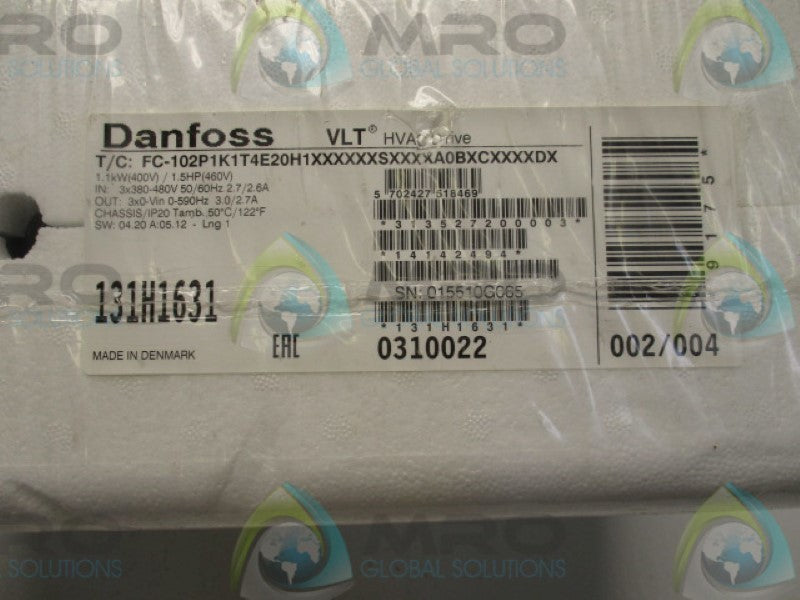 DANFOSS FC-102P1K1T4E20H  HVAC DRIVE 1.5HP * FACTORY SEALED *