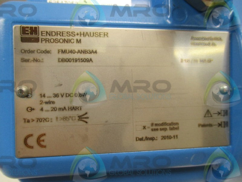 ENDRESS+HAUSER FMU40-ANB3A4 ULTRA SONIC LEVEL TRANSMITTER   NSNP