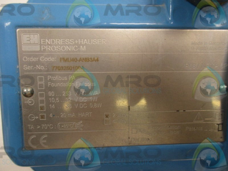 ENDRESS+HAUSER FMU40-ANB3A4  ( AS PICTURED)  NSNP