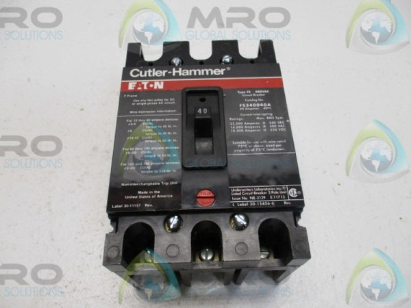 CUTLER HAMMER FS340040A CIRCUIT BREAKER 40A   NSMP