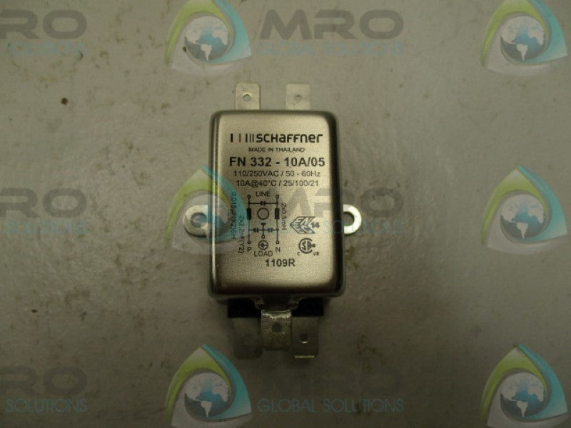 SCHAFFNER FN332-10A/05 POWER LINE FILTER 110/250VAC  NSNP