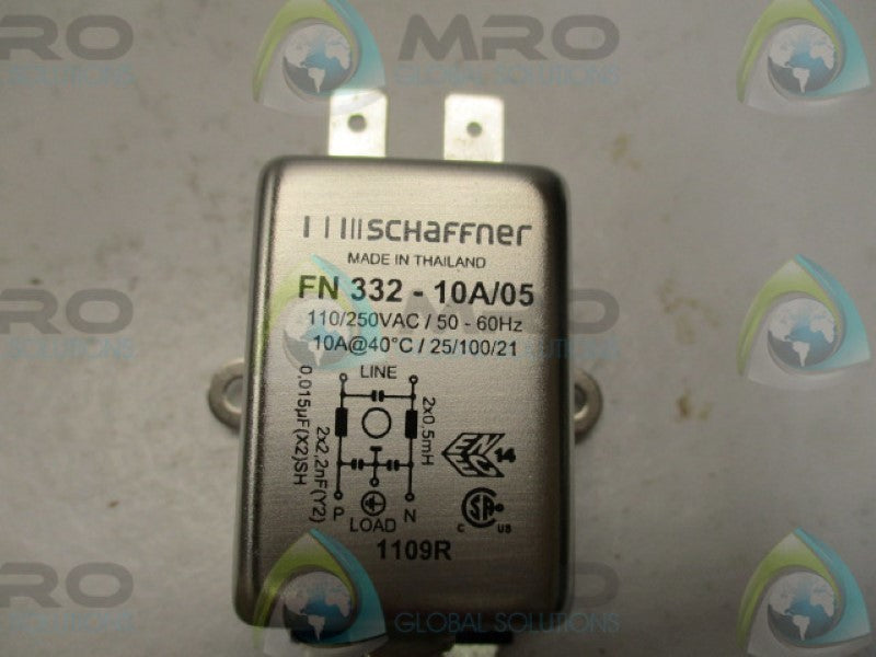 SCHAFFNER FN332-10A/05 POWER LINE FILTER 110/250VAC  NSNP