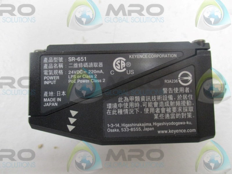 KEYENCE SR-651 BAR CODE READER   NSNP