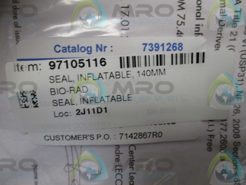 INDUSTRIAL MRO 7391268 INFLATABLE SEAL 140MM * NEW IN FACTORY BAG *