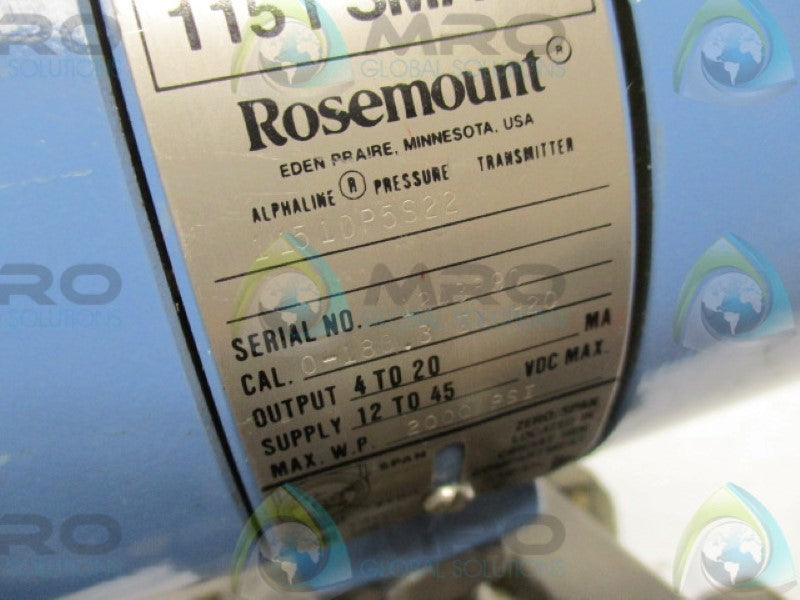 ROSEMOUNT 1151DP5S22 PRESSURE TRANSMITTER (AS PICTURED)  NSNP