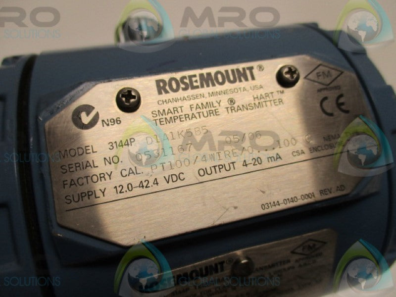 ROSEMOUNT 3144PD1A1K585 TEMPERATURE TRANSMITTER 0-100 DEG. C  UNMP