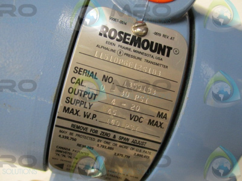 ROSEMOUNT 1151DP6E12S1B3 TRANSMITTER 0-30PSI 4-20MA  UNMP