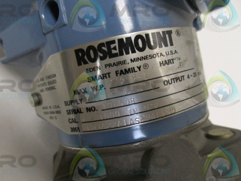 ROSEMOUNT 3051CD3A22A1AS2B4F5M5 TRANSMITTER (AS PICTURED)  NSNP