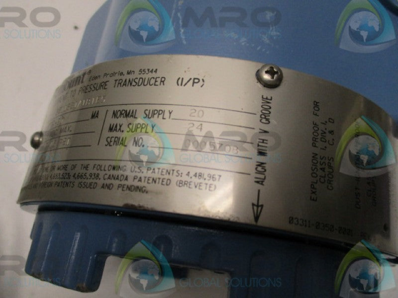 ROSEMOUNT 3311SS1A1B1E5 PRESSURE TRANSDUCER 3-15PSI 4-20MA  UNMP