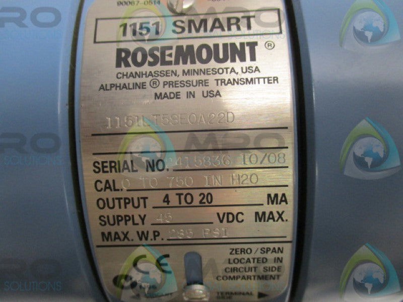 ROSEMOUNT 1151LT5SE0A22D PRESSURE TRANSMITTER  NSNP