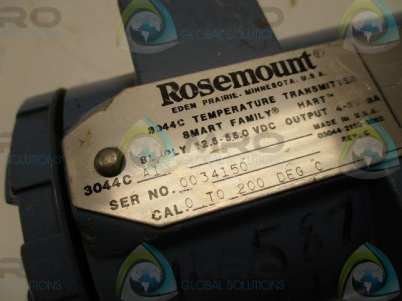 ROSEMOUNT 3044CA1 TEMPERATURE TRANSMITTER 0-220 DEGREE C  UNMP