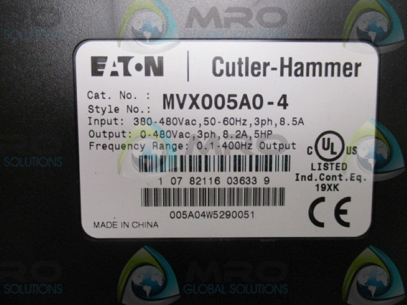 EATON CUTLER HAMMER MVX005A0-4 SENSORLESS VECTOR 5HP 480VAC 3PH * NEW IN BOX *