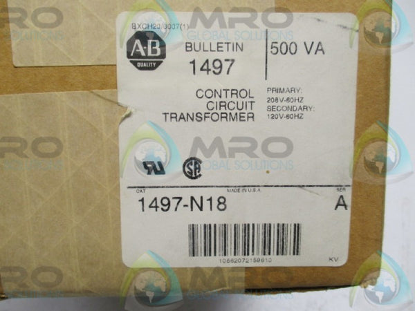 ALLEN BRADLEY 1497-N18 SER. A TRANSFORMER  NSMP