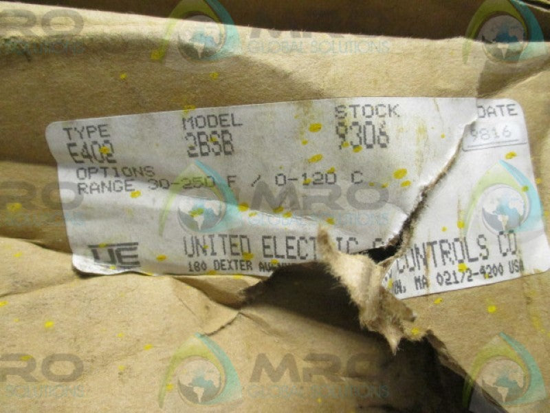 UNITED ELECTRIC E402-2BSB TEMPERATURE SWITCH (AS PICTURED)  NSMP