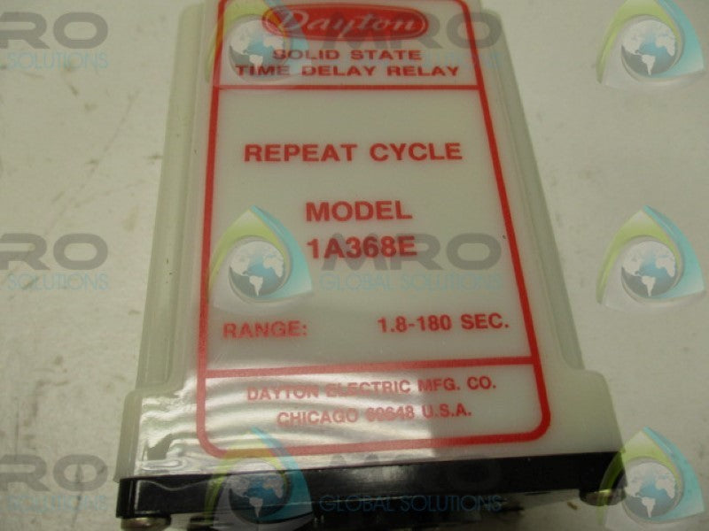 DAYTON 1A368E TIME DELAY RELAY 1.8-180 SECONDS 120VAC * NEW IN BOX *