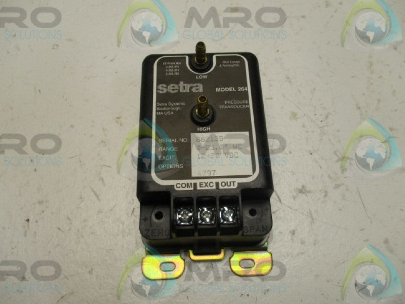 SETRA 264120-27 PRESSURE TRANSDUCER 0-25.0" WC 12-28VDC  NSMP