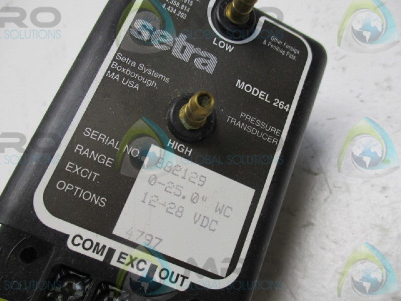 SETRA 264120-27 PRESSURE TRANSDUCER 0-25.0" WC 12-28VDC  NSMP