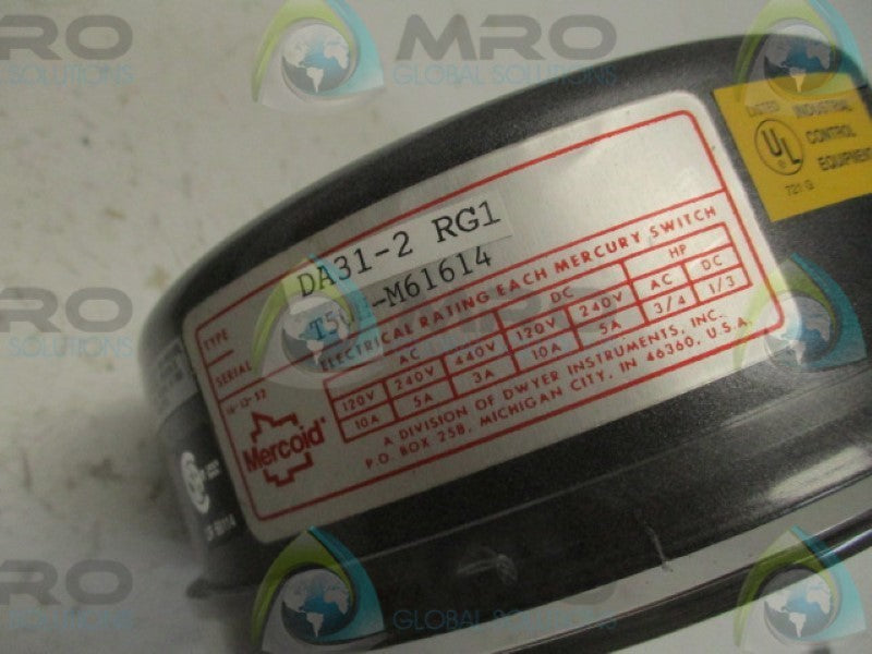 MERCOID DA-31-2-RG1 PRESSURE CONTROL SWITCH (AS PICTURED)  NSMP