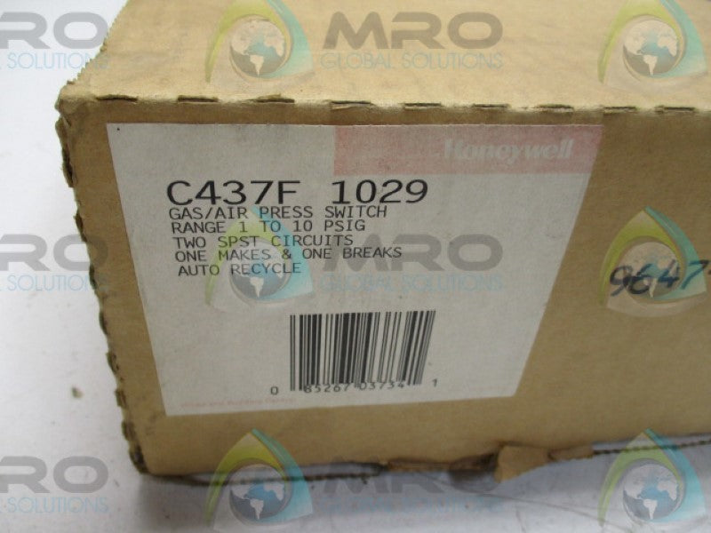 HONEYWELL C437F1029 GAS PRESSURE SWITCH 1-10LB/IN2 0-70KPA * NEW IN BOX *