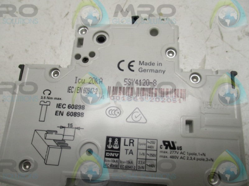 SIEMENS 5SY4120-8 CIRCUIT BREAKER D20A 1P  NSMP