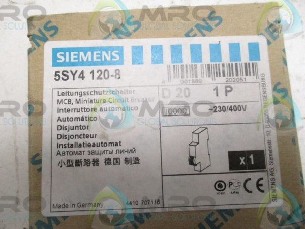 SIEMENS 5SY4120-8 CIRCUIT BREAKER D20A 1P  NSMP