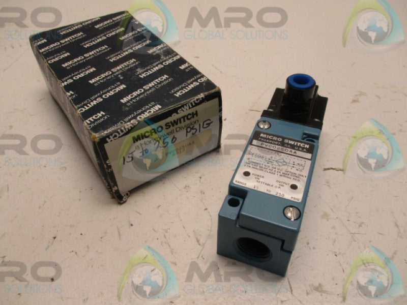 MICRO SWITCH PVC0250AA PRESSURE SWITCH 15-250PSIG 120VAC  NSMP