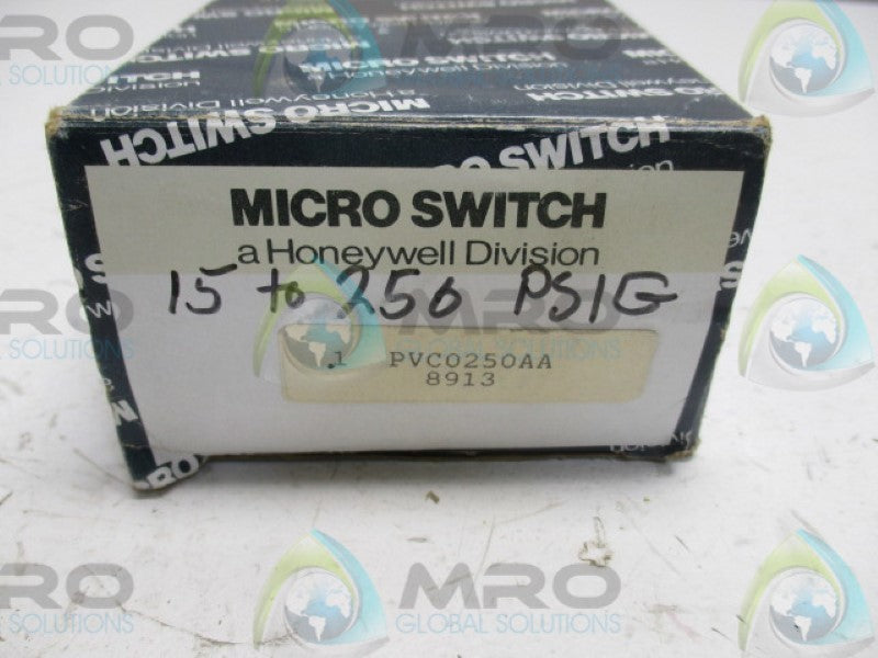 MICRO SWITCH PVC0250AA PRESSURE SWITCH 15-250PSIG 120VAC  NSMP