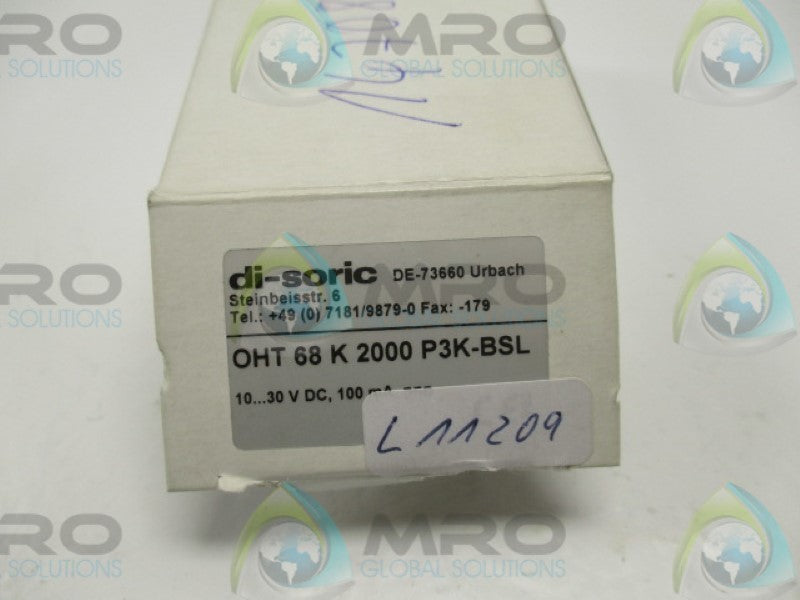 DI-SORIC OHT68K2000 P3K-BSL SENSOR 10-30VDC  NSNPIN BOX