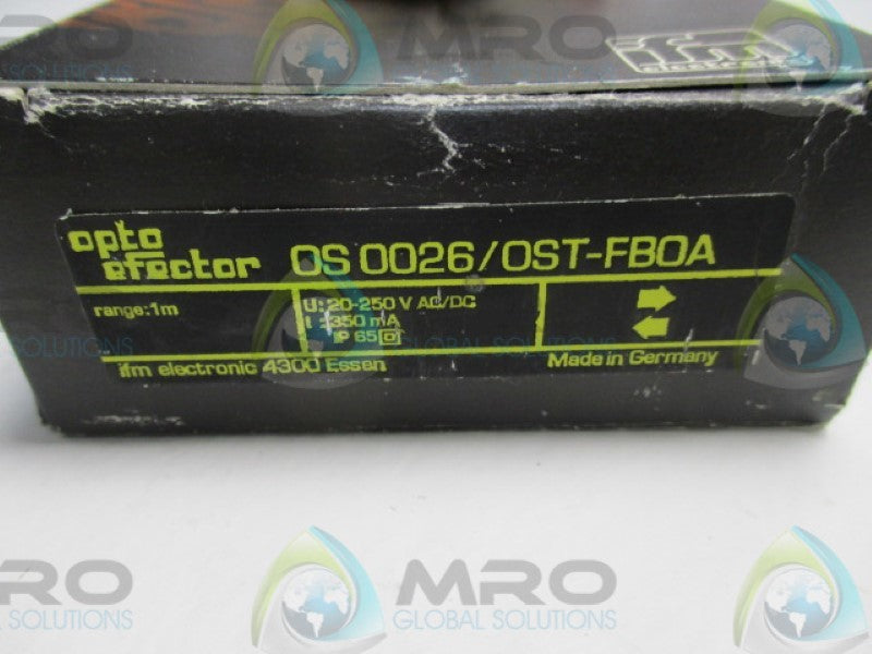 IFM EFECTOR OS0026 OST-FB0A EFLECTION SENSOR (AS PICTURED)  NSMP