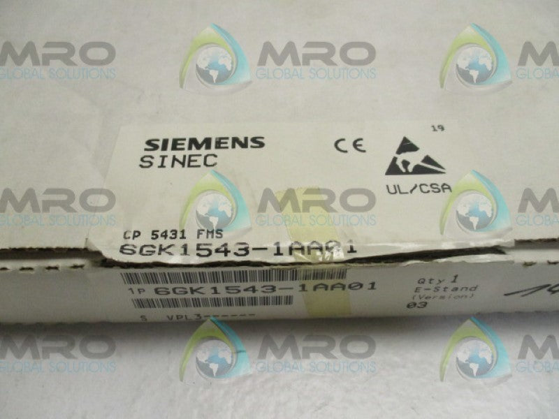 SIEMENS 6GK1543-1AA01 COMMUNICATION PROCESSOR MODULE   NSMP