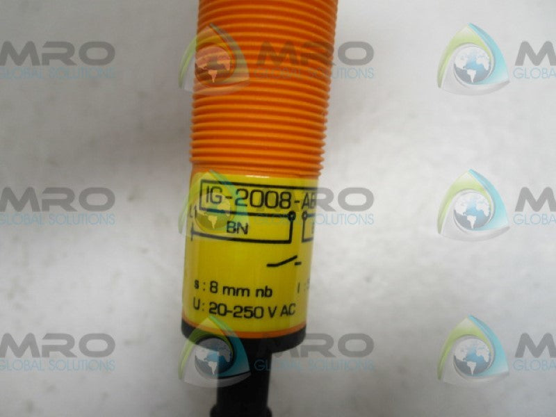 IFM EFECTOR IG-2008-ABOW INDUCTIVE PROXIMITY SENSOR 20-250VAC  NSMP