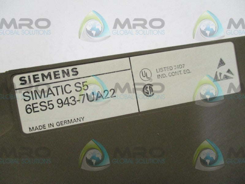 SIEMEMS SIMATIC S5 6ES5943-7UA22 CPU MODULE   UNMP