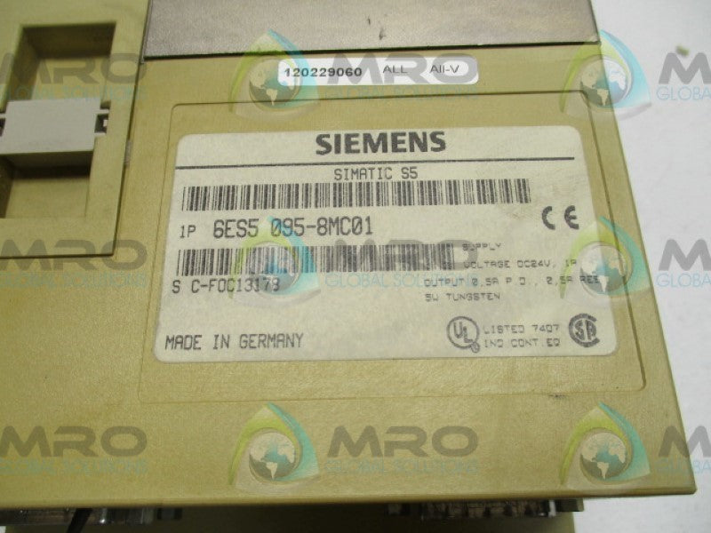 SIEMEMS SIMATIC S5 6ES5095-8MC01 PROGRAMMABLE CONTROLLER   UNMP