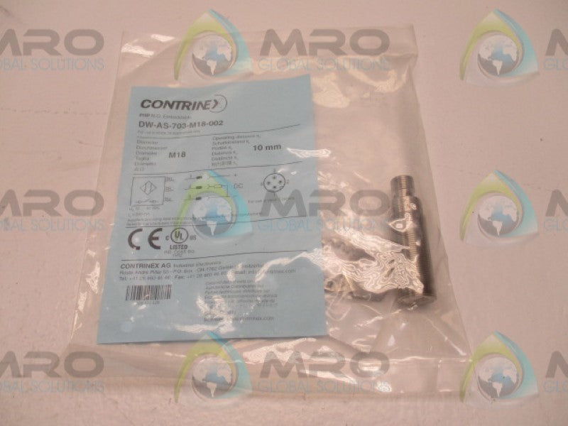 CONTRINEX DW-AS-703-M18-002 PROXIMTIY SENSOR 10MM * NEW IN FACTORY BAG *