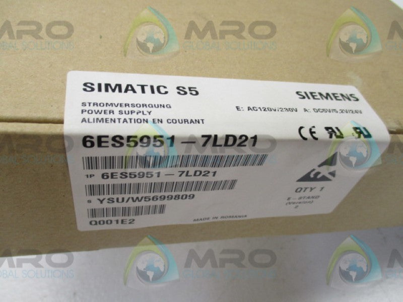 SIEMENS SIMATIC S5 6ES5951-7LD21 * FACTORY SEALED *