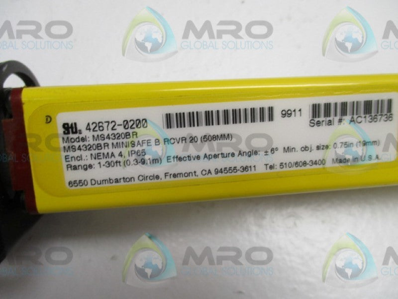 STI MINISAFE 42672-0200 MS4329BR LIGHT CURTAIN TRANSMITTER  NSNP