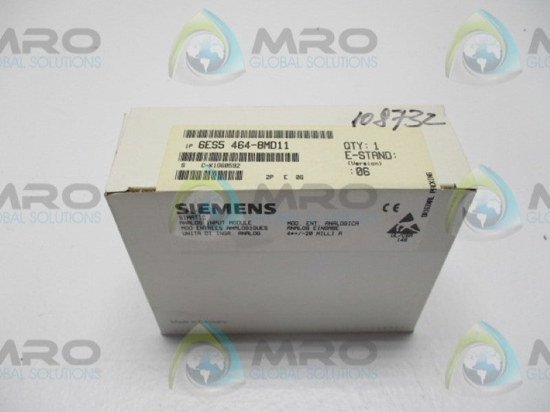 SIEMENS SIMATIC 6ES5464-8MD11 ANALOG INPUT MODULE  NSFS