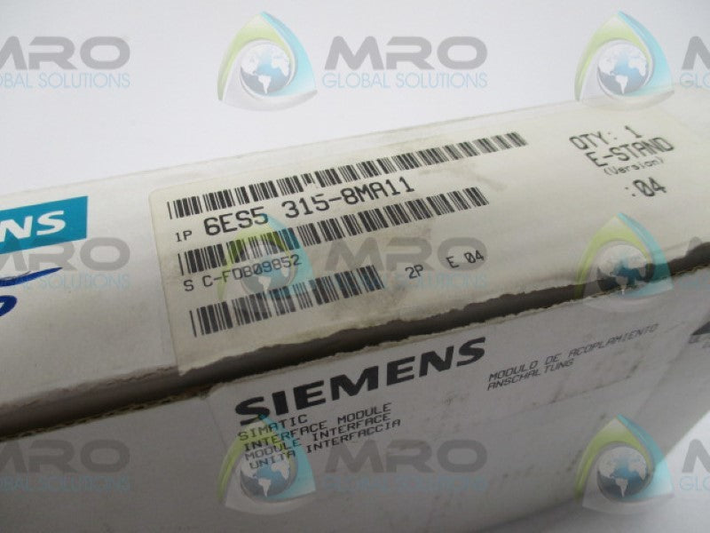 SIEMENS SIMATIC S5 6ES5315-8MA11 INTERFACE MODULE  NSMP