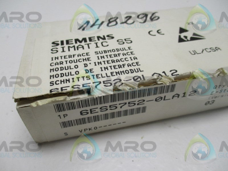 SIEMENS SIMATIC S5 6ES5752-0LA12 INTERFACE SUBMODULE  NSMP