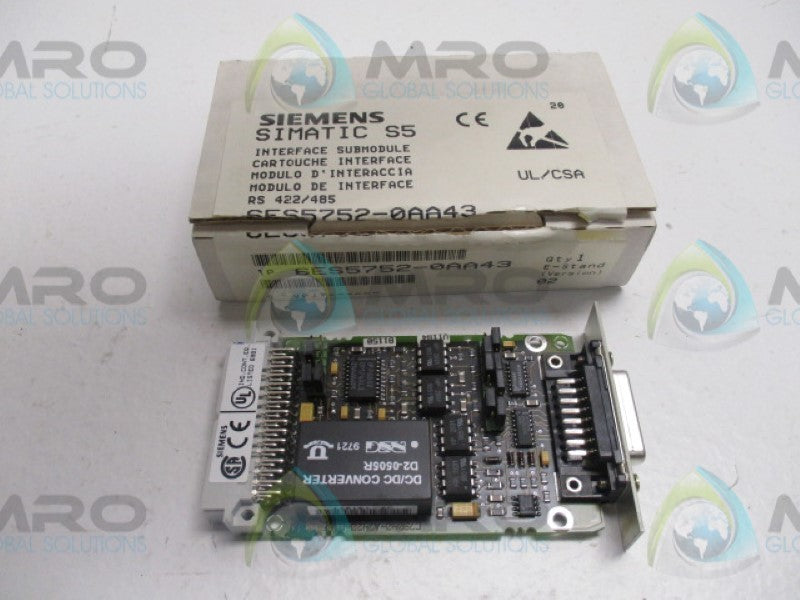 SIEMENS SIMATIC S5 6ES5752-0AA43 INTERFACE SUBMODULE  NSMP