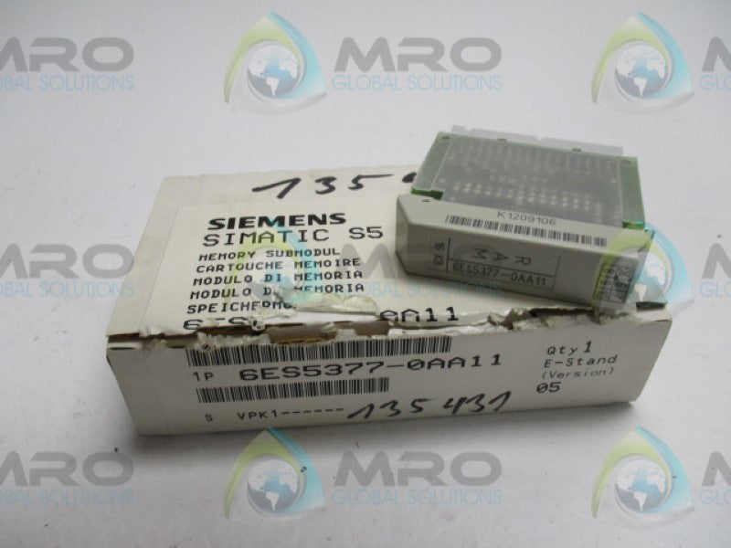 SIEMENS SIMATIC S5 6ES5377-0AA11 MEMORY SUBMODULE 16KB  NSMP